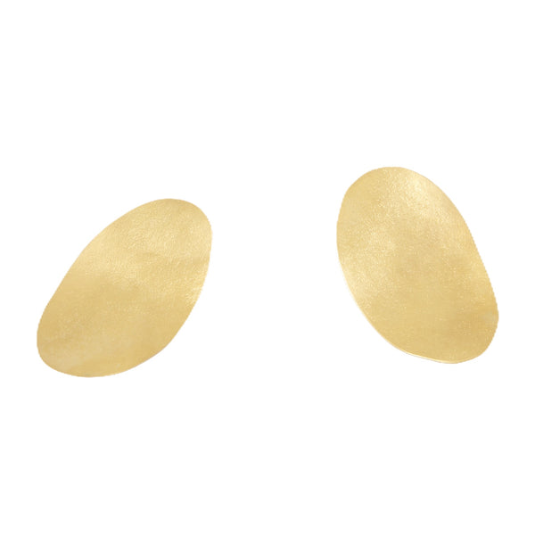 Oblong Shape Brass Earrings - 1004