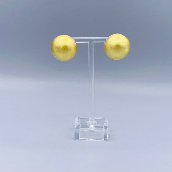 Half Ball Brass Earrings - 1056