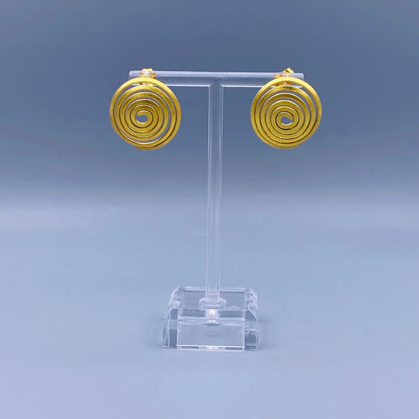 Swirl Brass Earrings - 1235