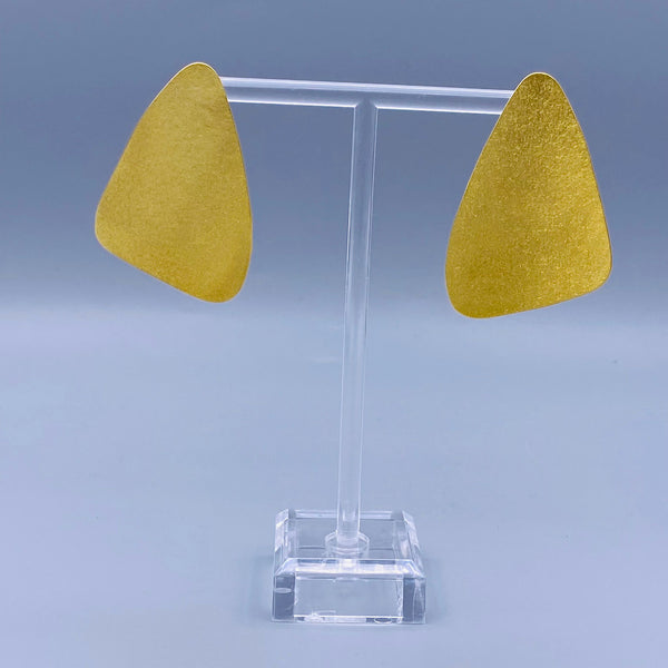 Pick Shape Brass Earrings - 1432