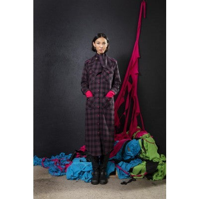 23WA04 Checkered Long Straight Dress فستان طويل مستقيم متقلب