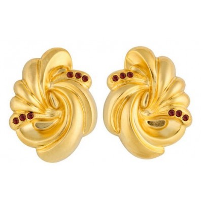 Vague Dark Red Earrings