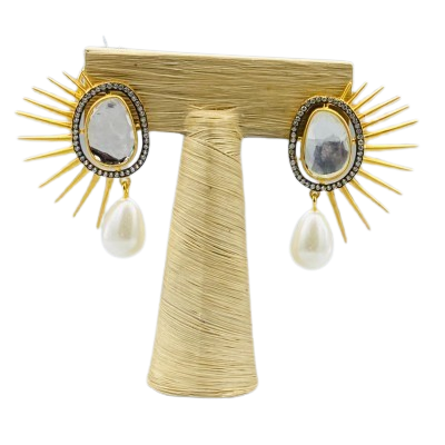 Golden Sun Eclipse Earrings