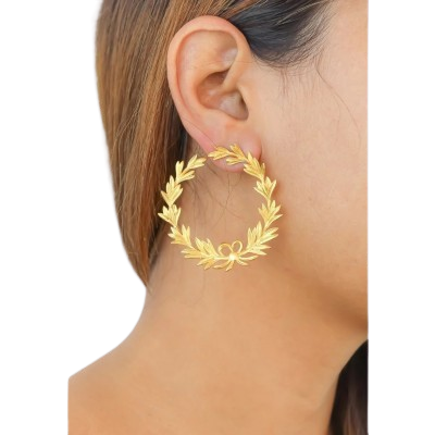 Round Laurel Earrings