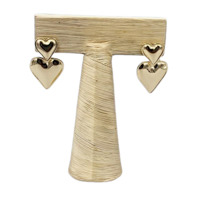 Double Love Heart Drop Earrings