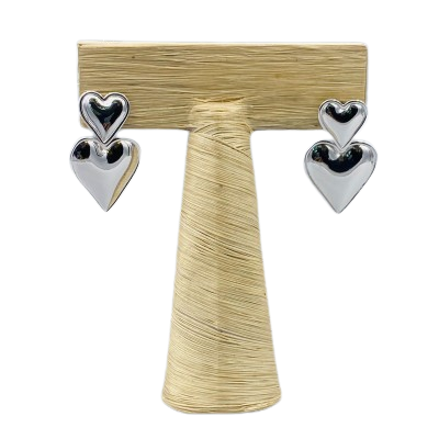 Double Love Heart Drop Earrings