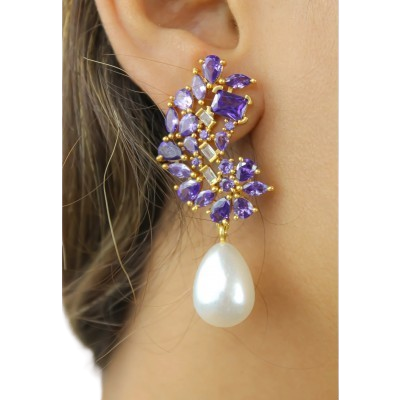 Golden Frosty Amethyst Pearl