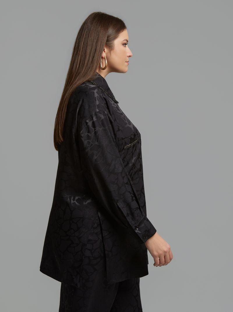 Lace Detail Shirt & Wide-Leg Pants Set 8601.3060/2080
