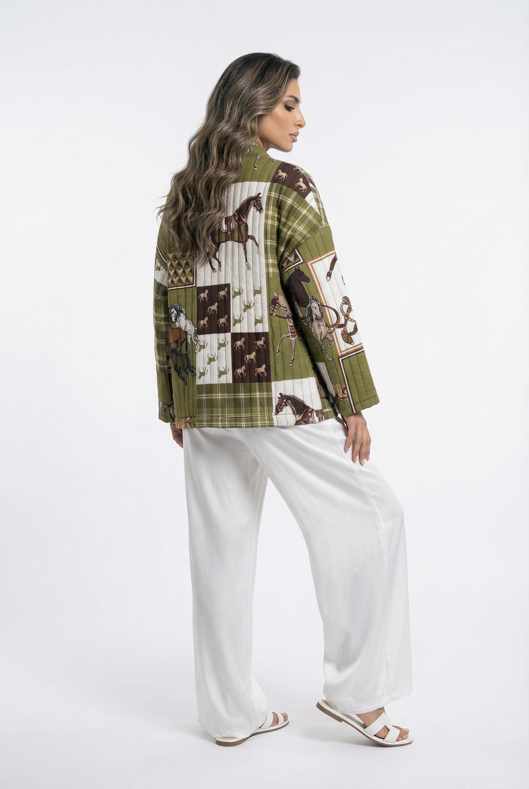 Horse Print Quilted Jacket – KD7280-17