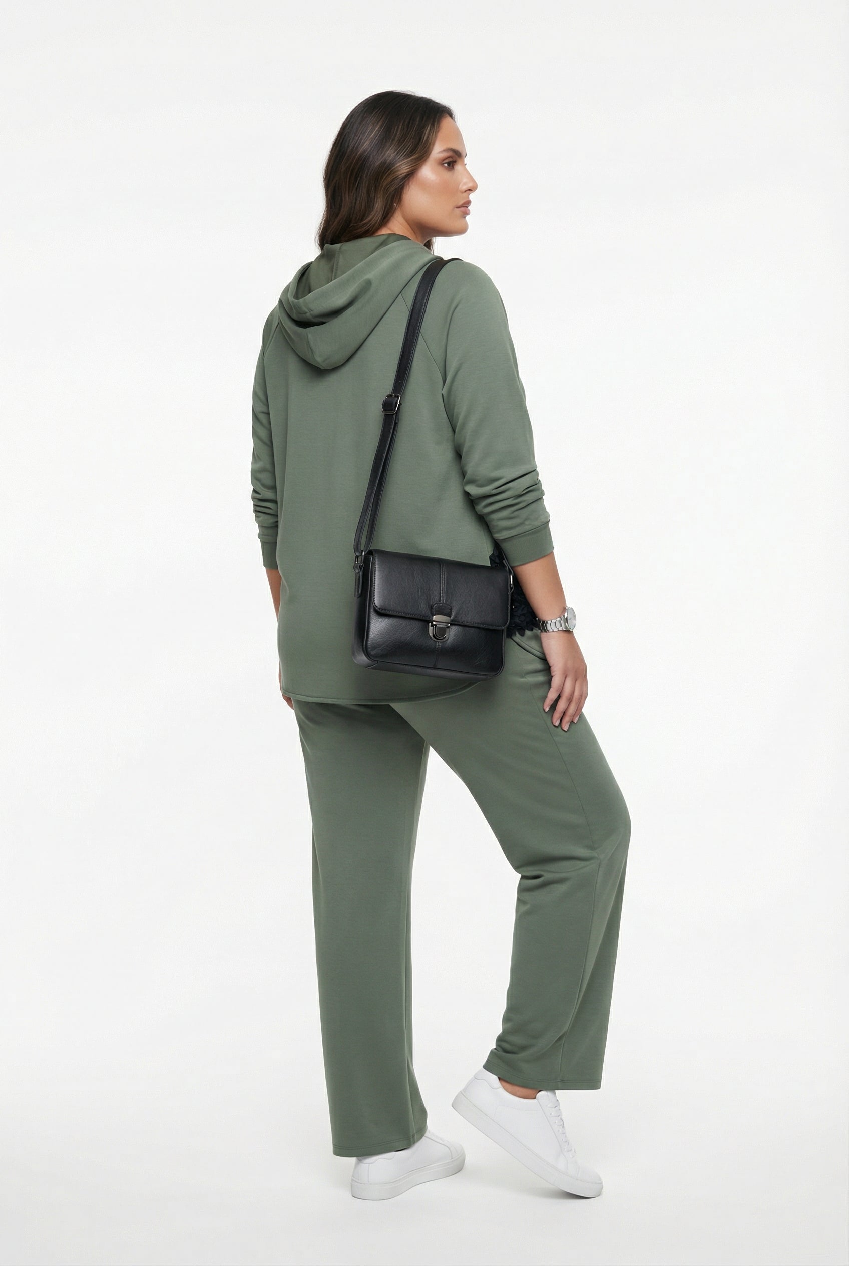 255981500 Zippered Hoodie Set - Brown Loft