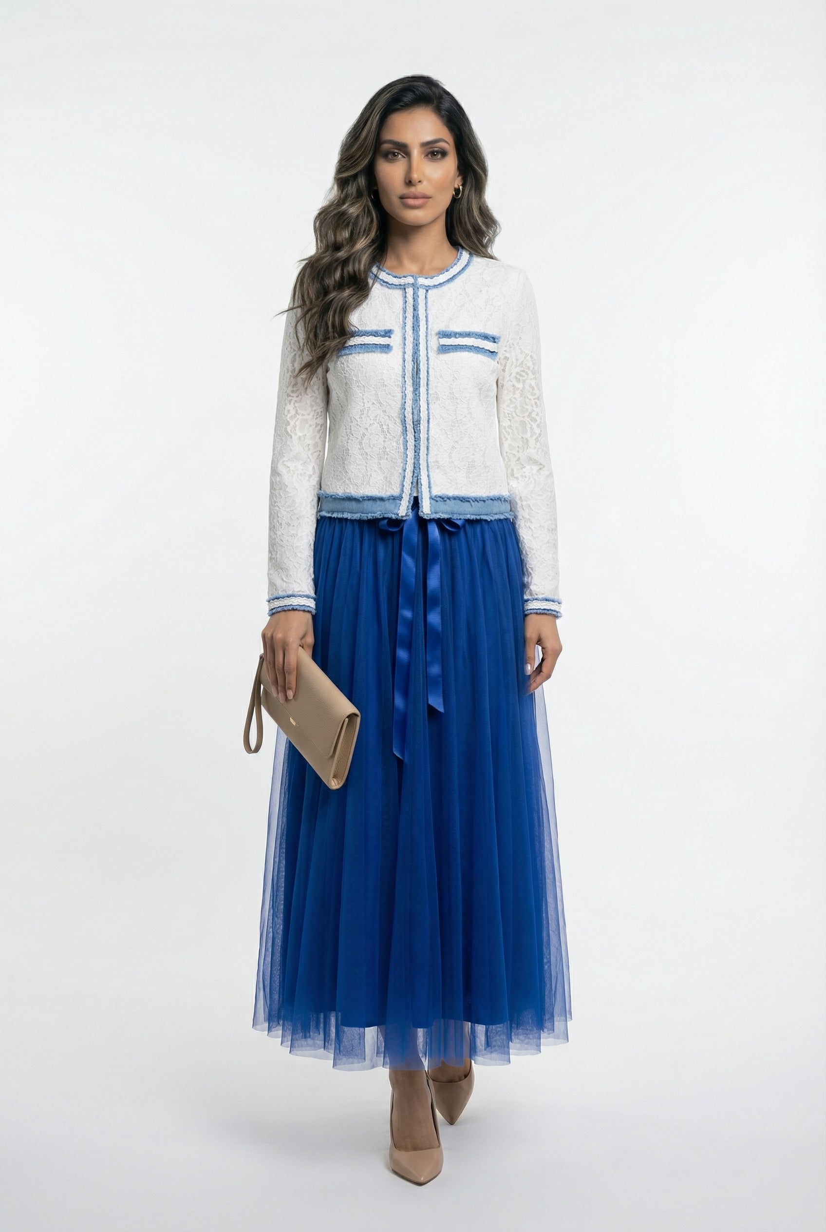 CK08077 Long Tulle Skirt