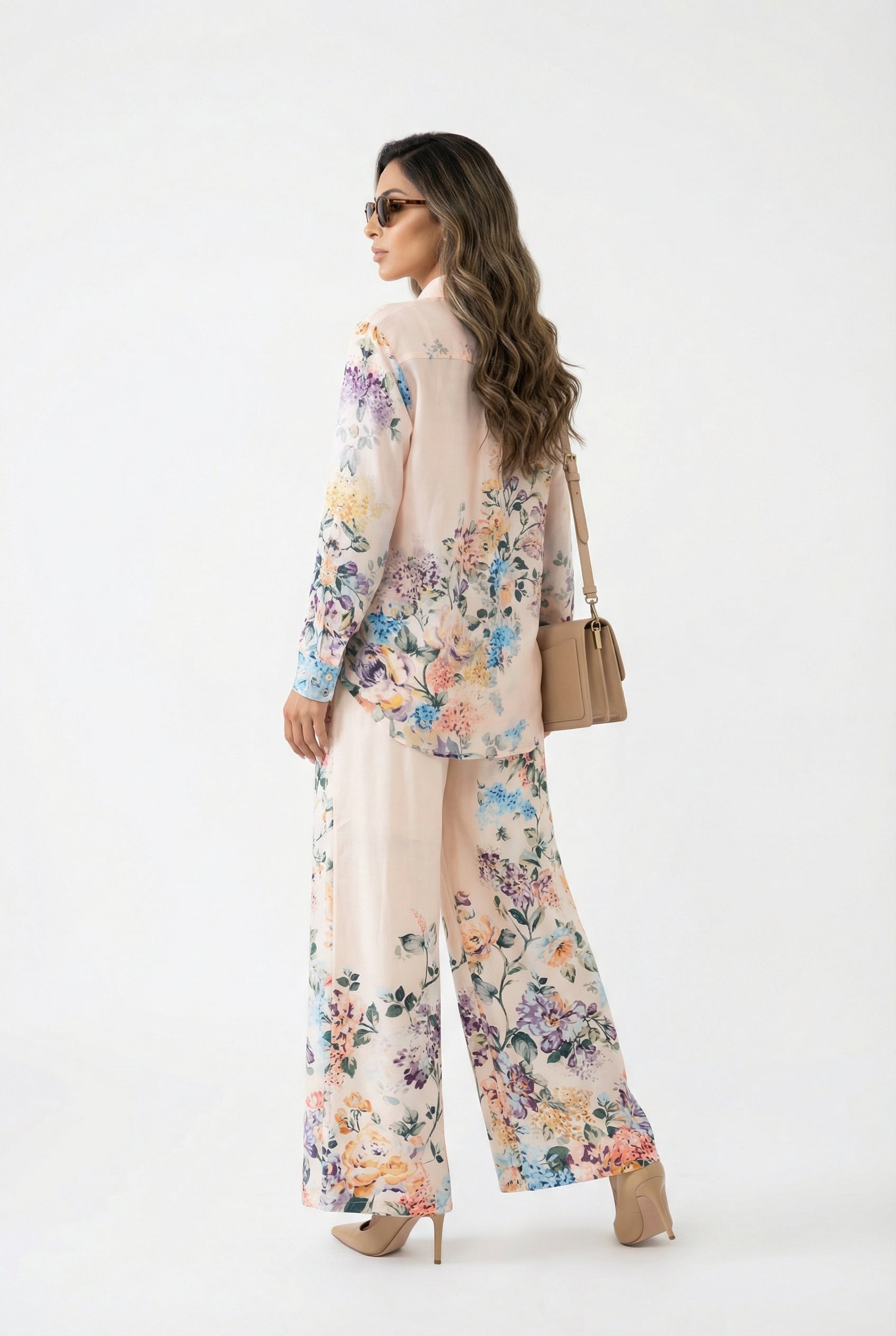 Faustine Floral Print Linen Pants بنطال كتان بطبعة زهور - Brown Loft