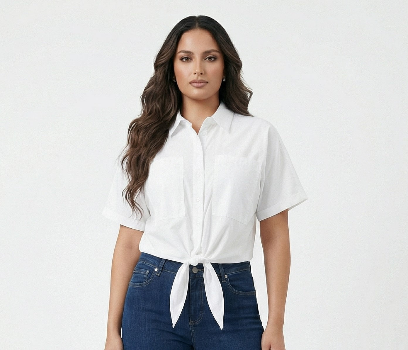 8501.3047 Oversized Cotton Poplin Shirt قميص قطني بوبلين واسع - Brown Loft
