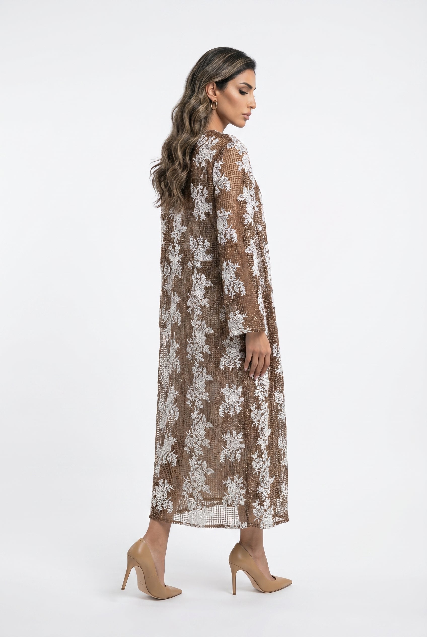 Floral Fishnet Long Cardigan – Marta