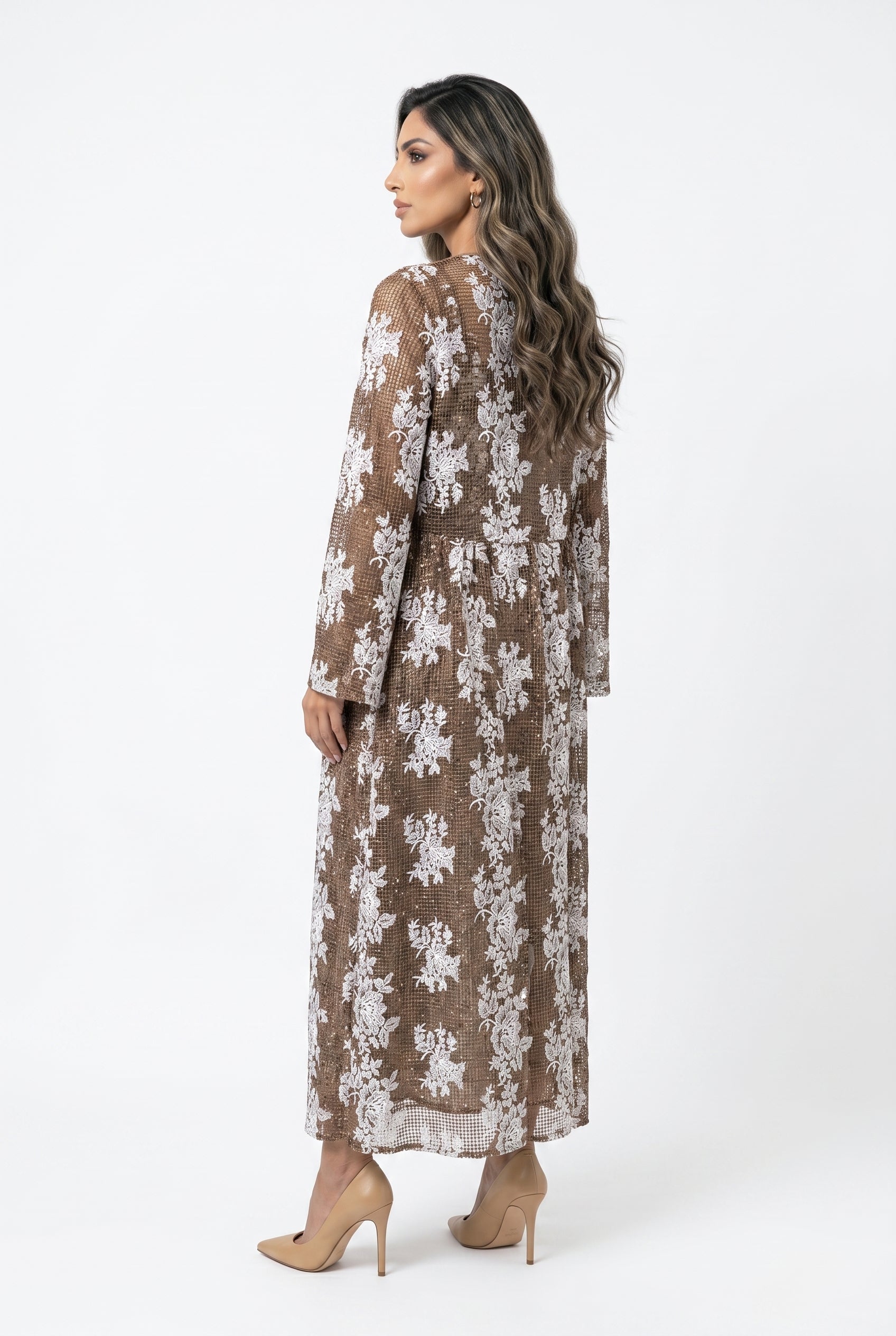 Floral Fishnet Long Cardigan – Marta
