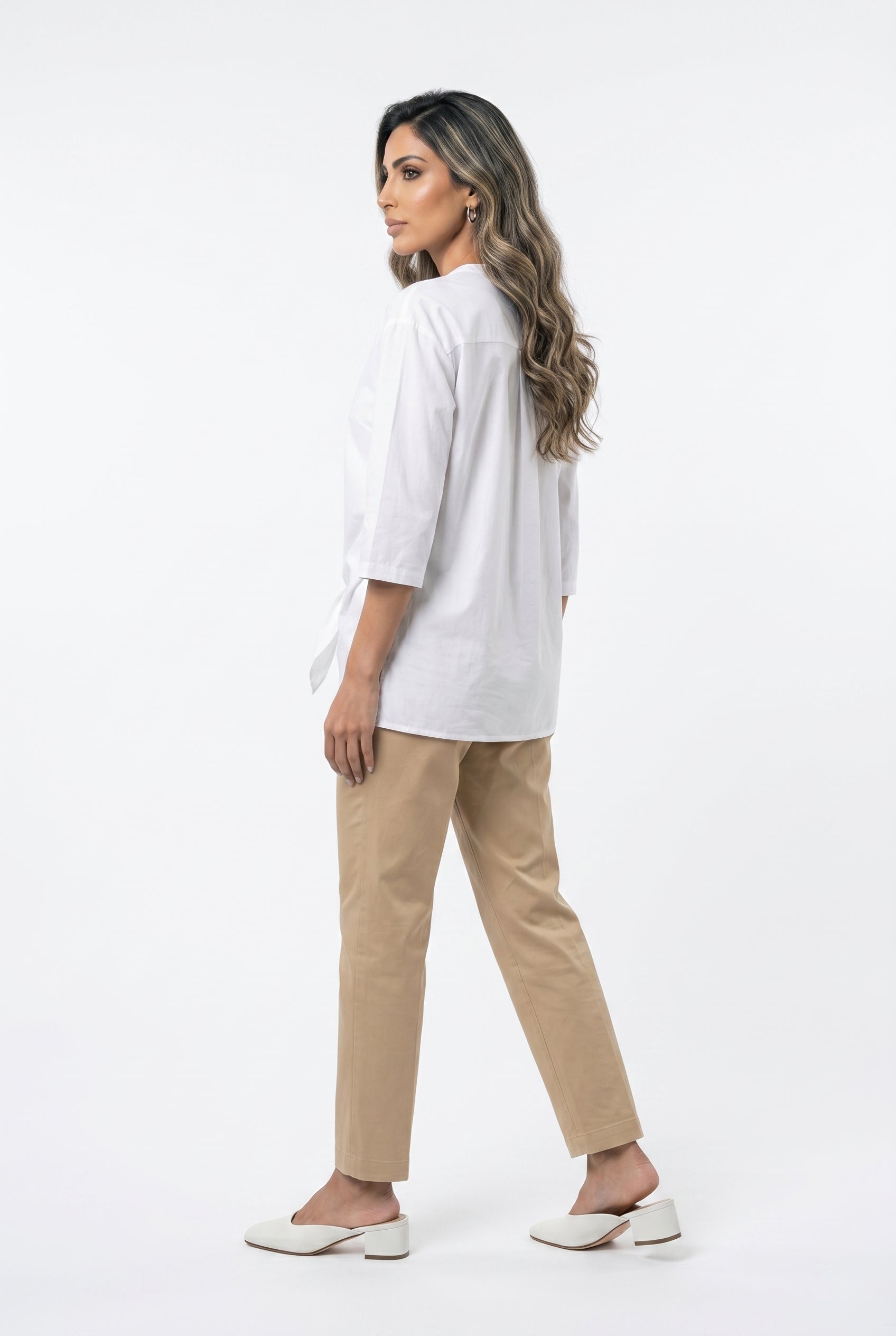 26S-1029 Asymmetric Buttoned Top - Brown Loft