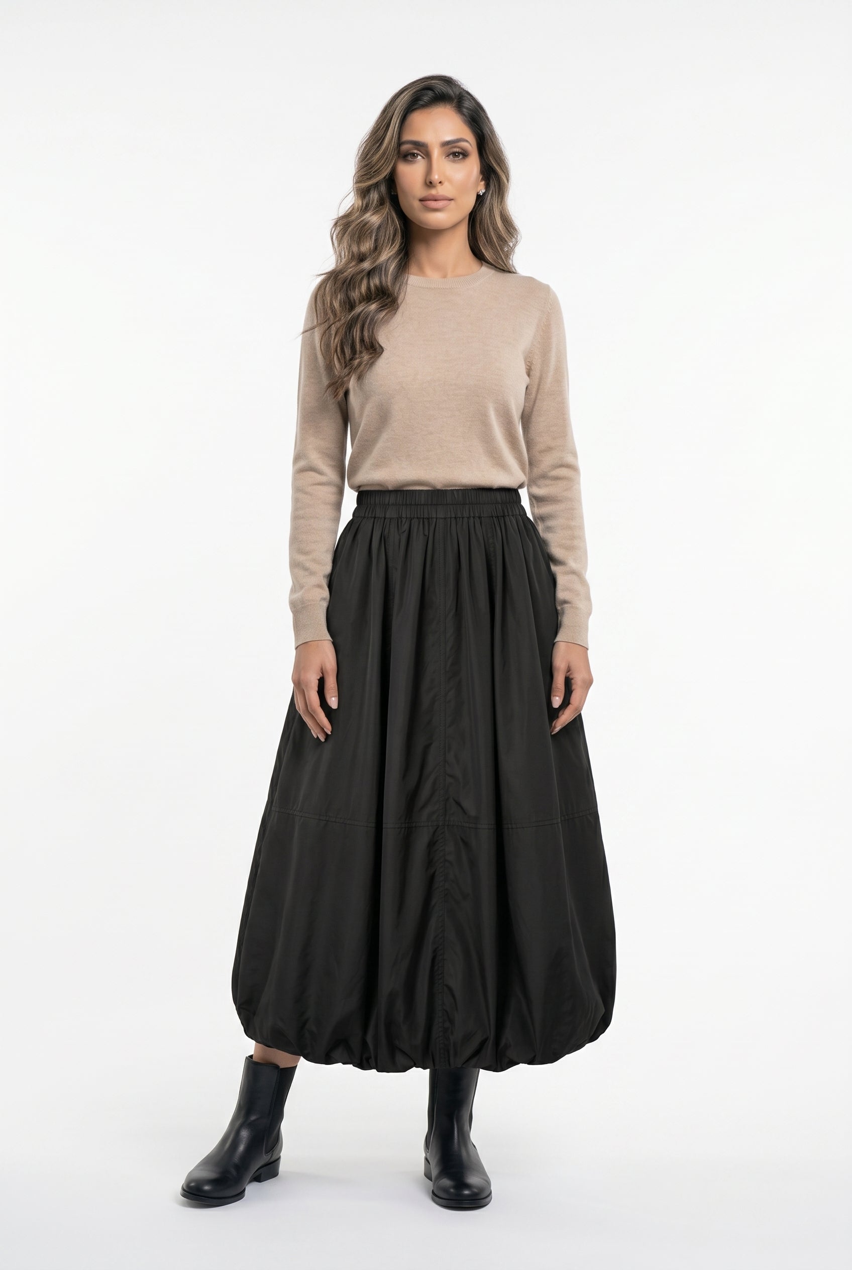 CW2413 Balloon Skirt - Brown Loft