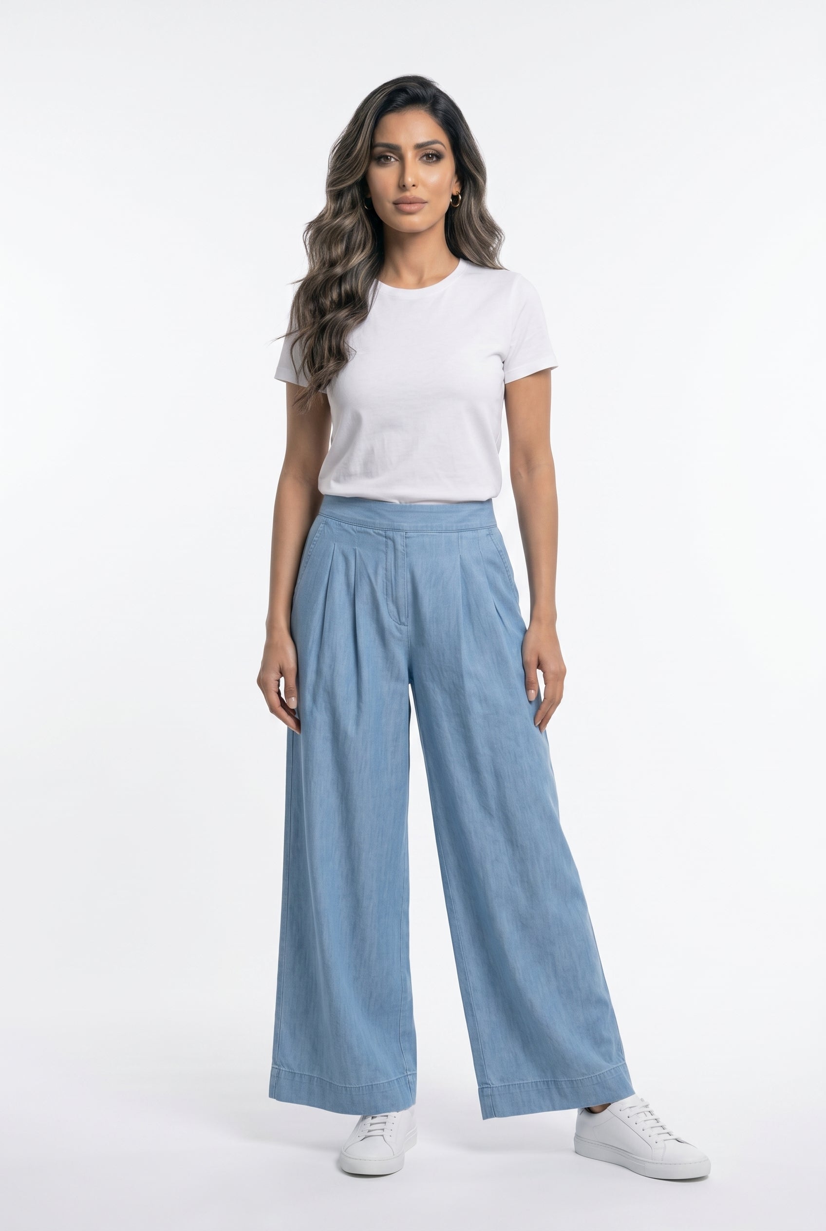 TDM17526 Wide Leg Pleated Skirt Pants - Brown Loft