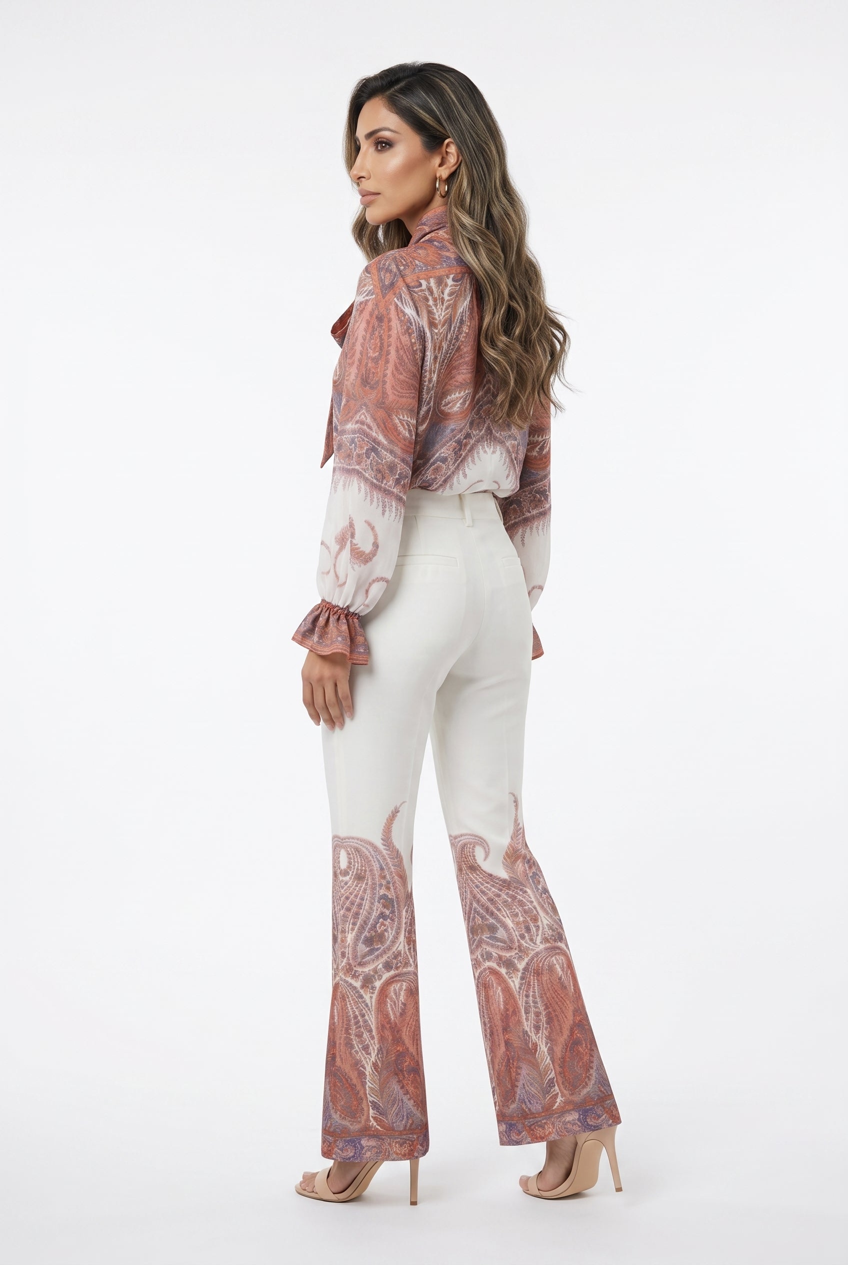 Meline/Mawa Paisley Print Oversized Top and Pants - Brown Loft
