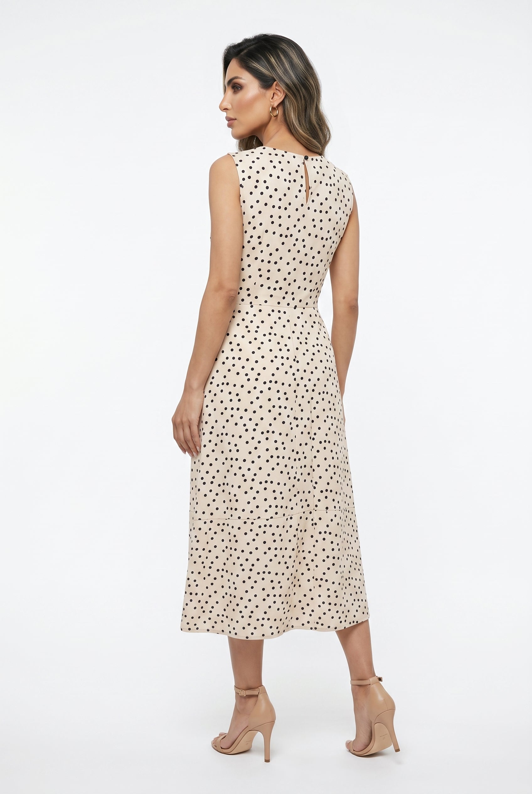 Polka Dot Sleeveless Dress TDM27125PC