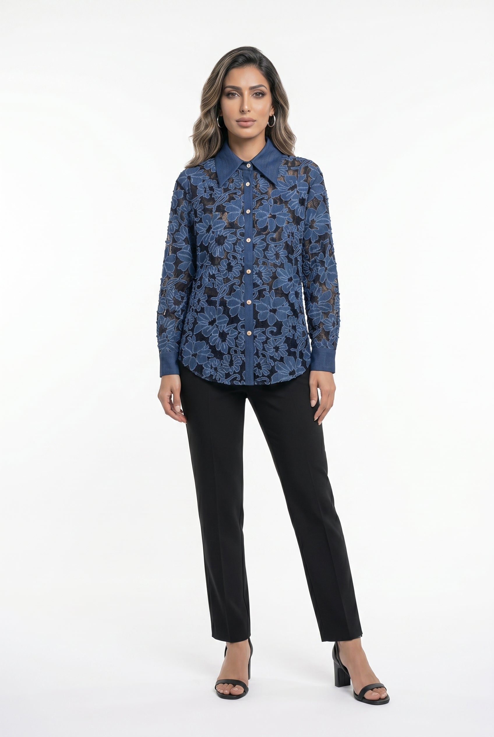 Floral Lace Structured Shirt MJ254848