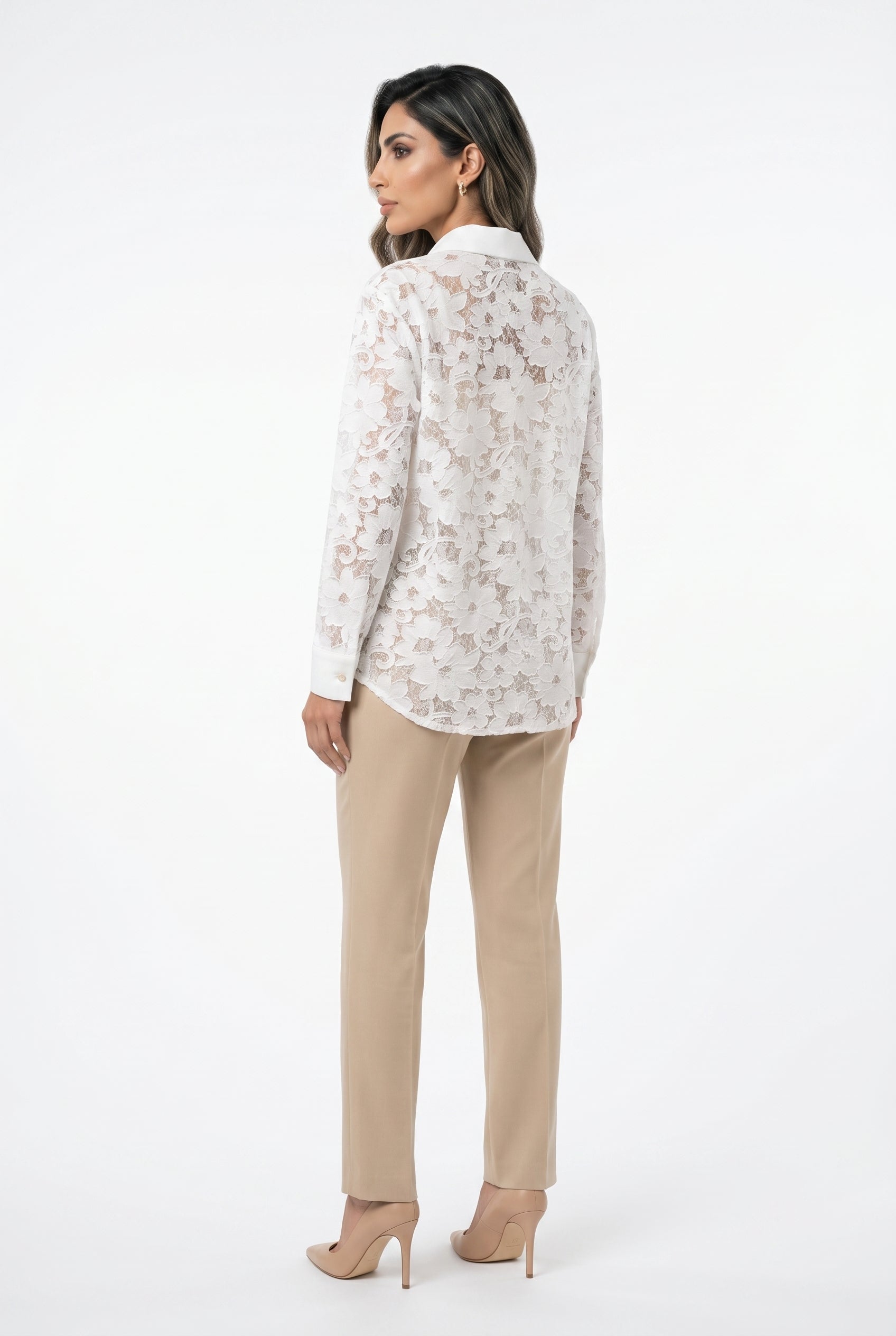 Floral Lace Structured Shirt MJ254848