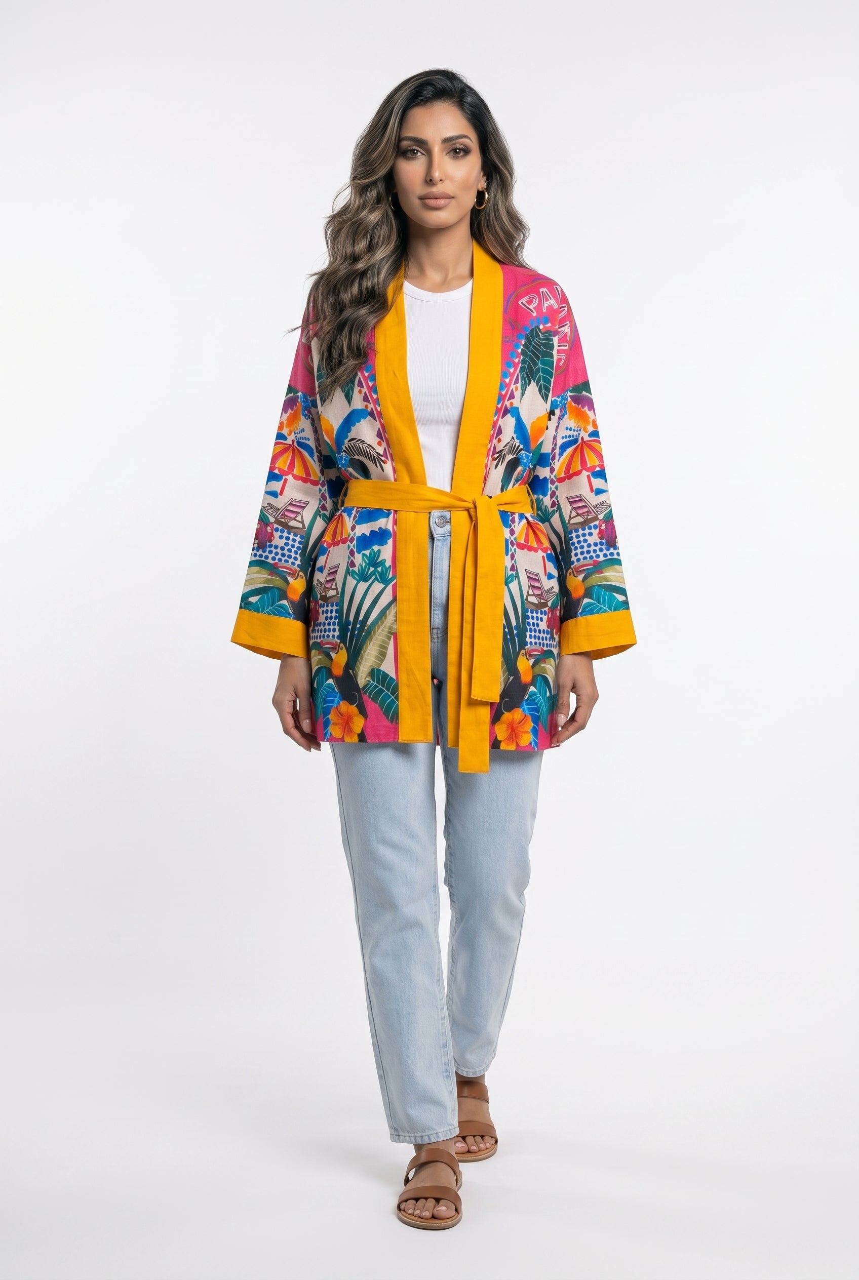 Paradise Printed Belted Kimono 67995