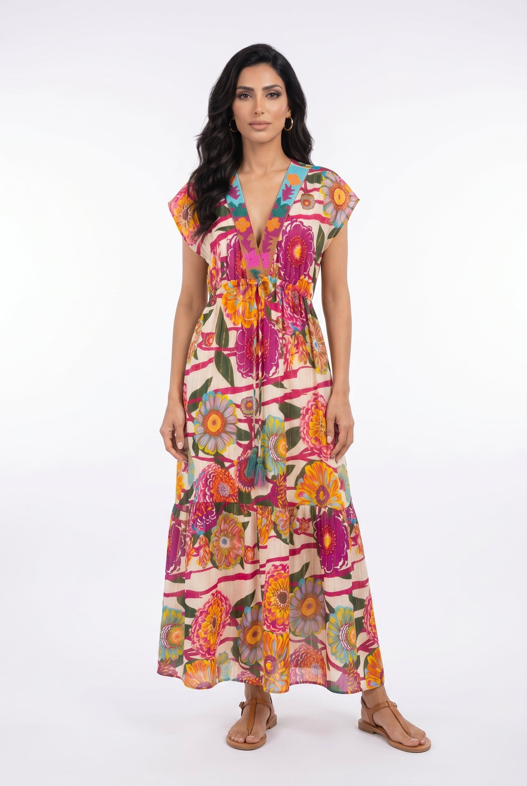 Satina Floral Printed Maxi Dress