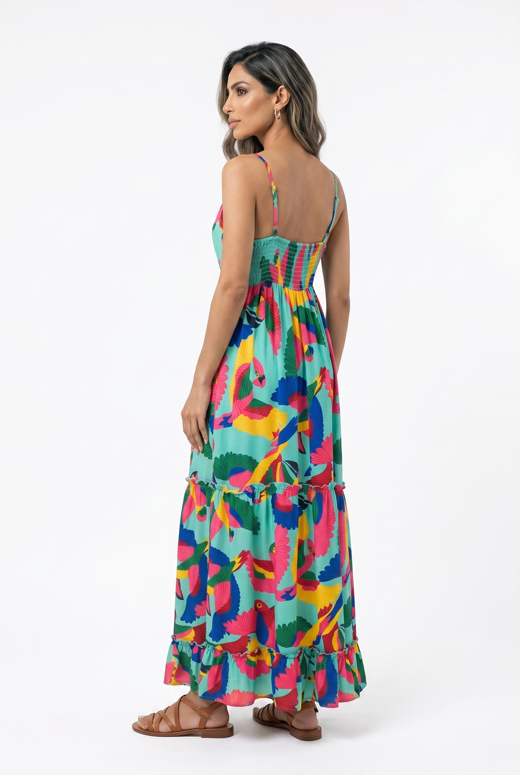Mushy Satin Maxi Tiered Dress