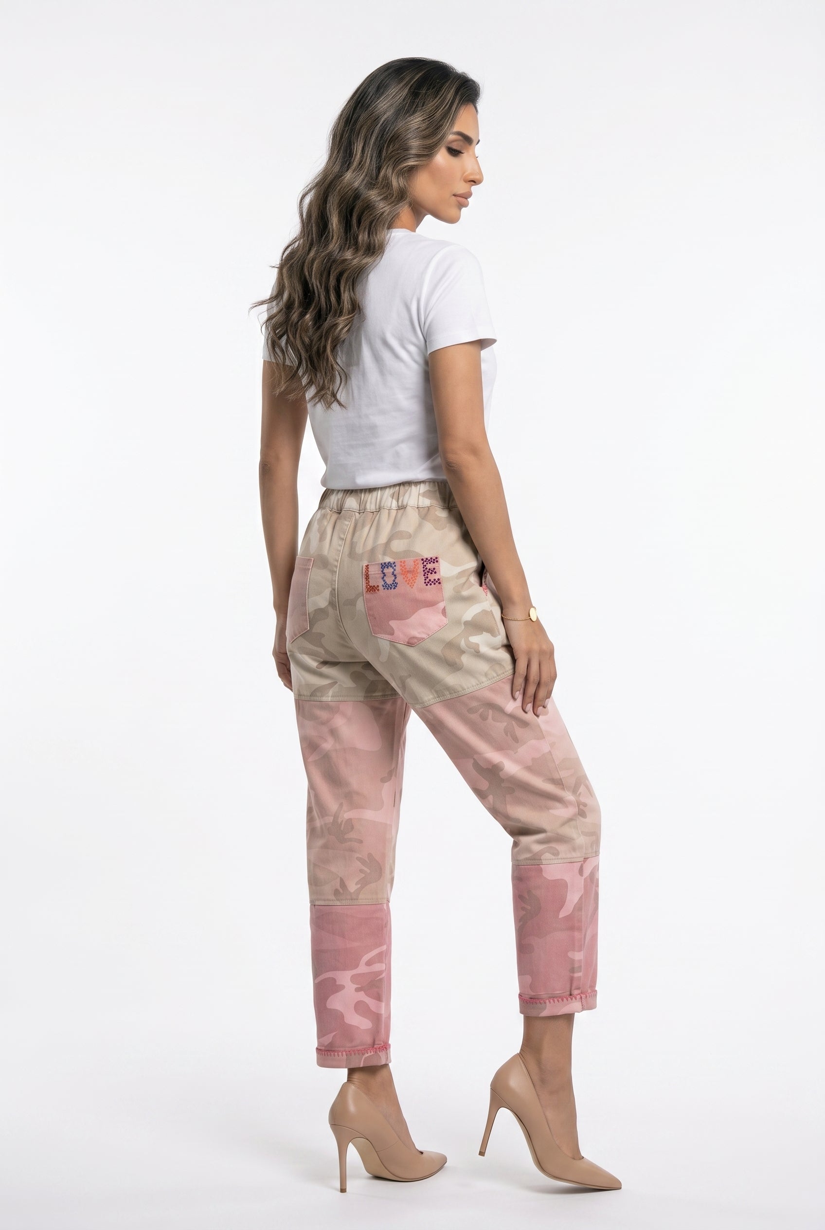 Angele Multi-Tone Camouflage Patterned Pants بنطال بنقشة تمويه متعددة الألوان