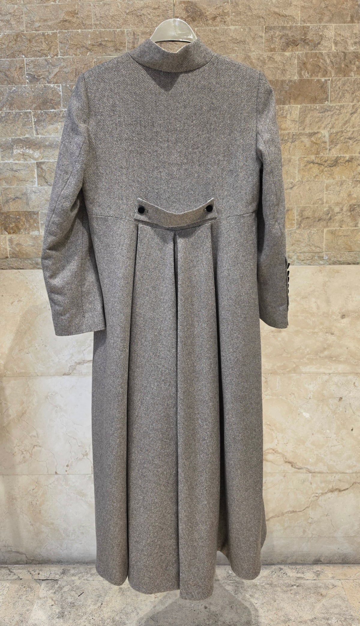 34084 Herringbone Wool Coat Brown Alamar