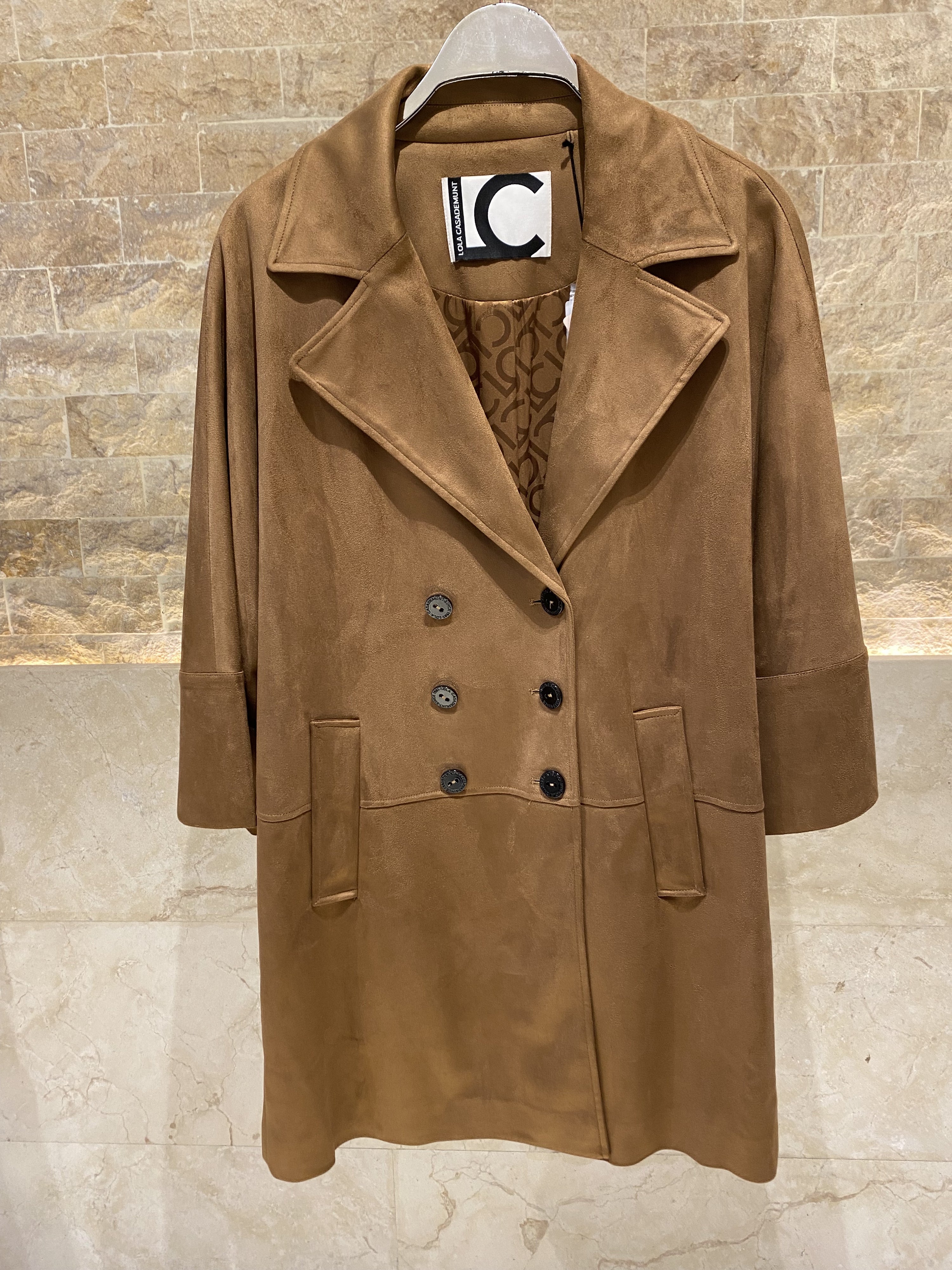 2502002 Faux Suede Coat - Brown Loft