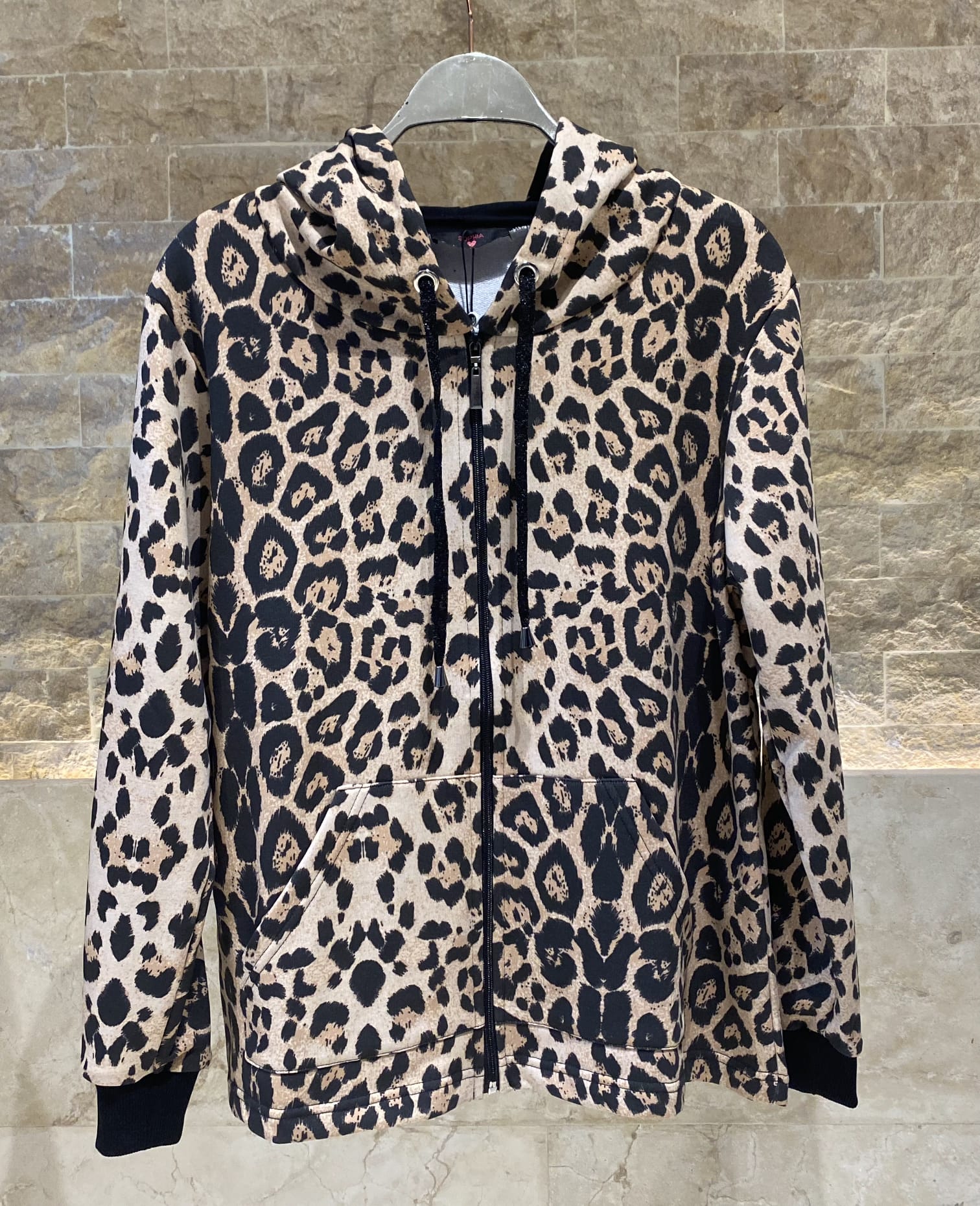 255176121 Leopard Print Oversized Jacket and Pants Set - Brown Loft