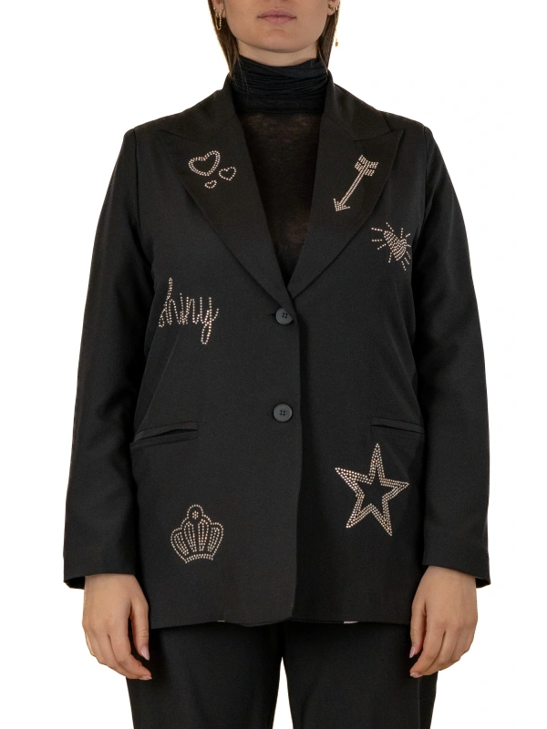 255849999 Rhinestone Embellished Oversized Jacket - Brown Loft