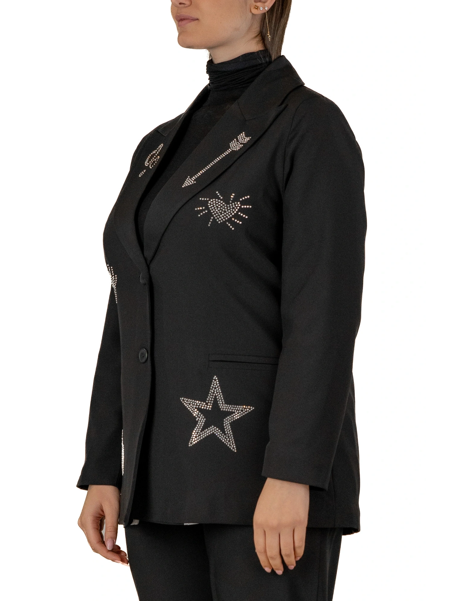 255849999 Rhinestone Embellished Oversized Jacket - Brown Loft