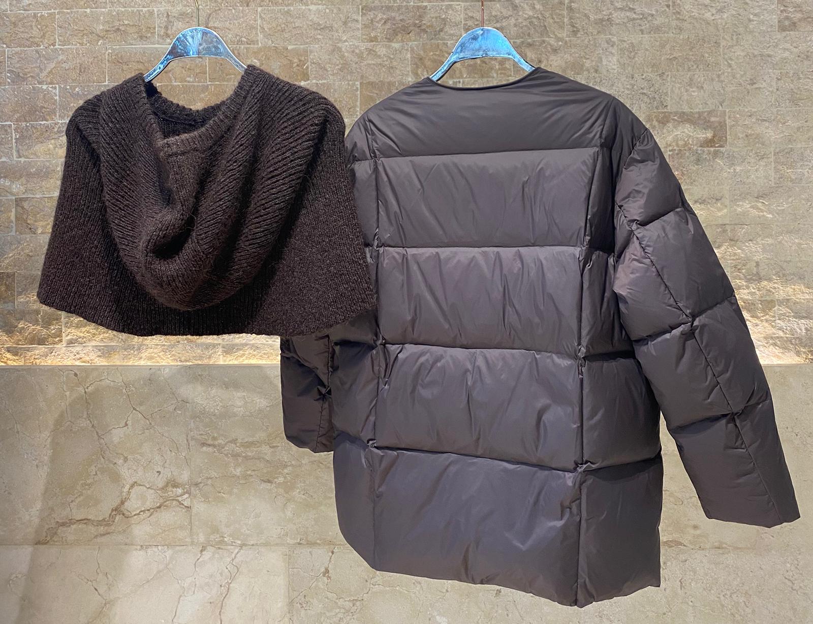 25AW-6107 Quilted Down Loose Jacket - Brown Loft