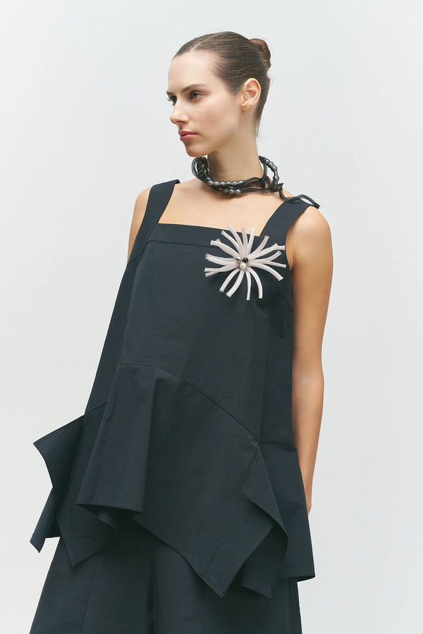 Square Neckline Oversized Sleeveless Top - BZ186