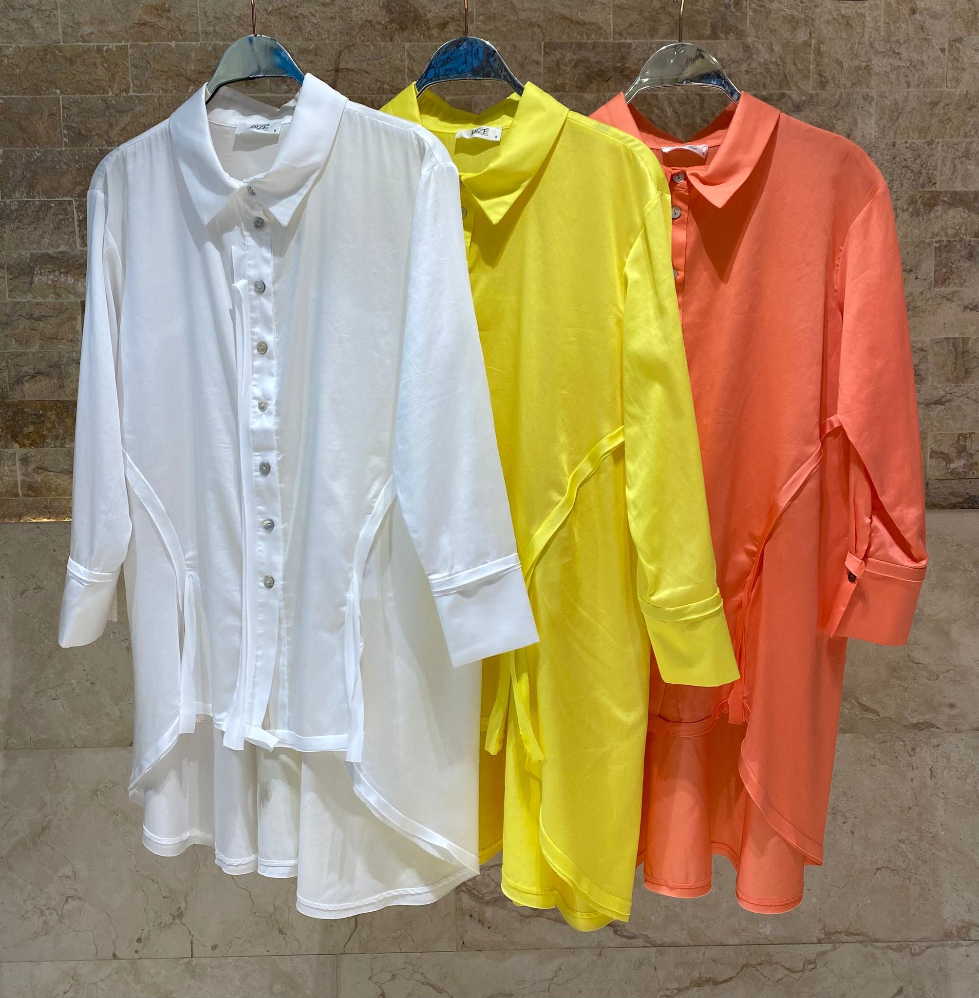 Oversized High Low Shirt 26SS-BZ321 - Brown Loft