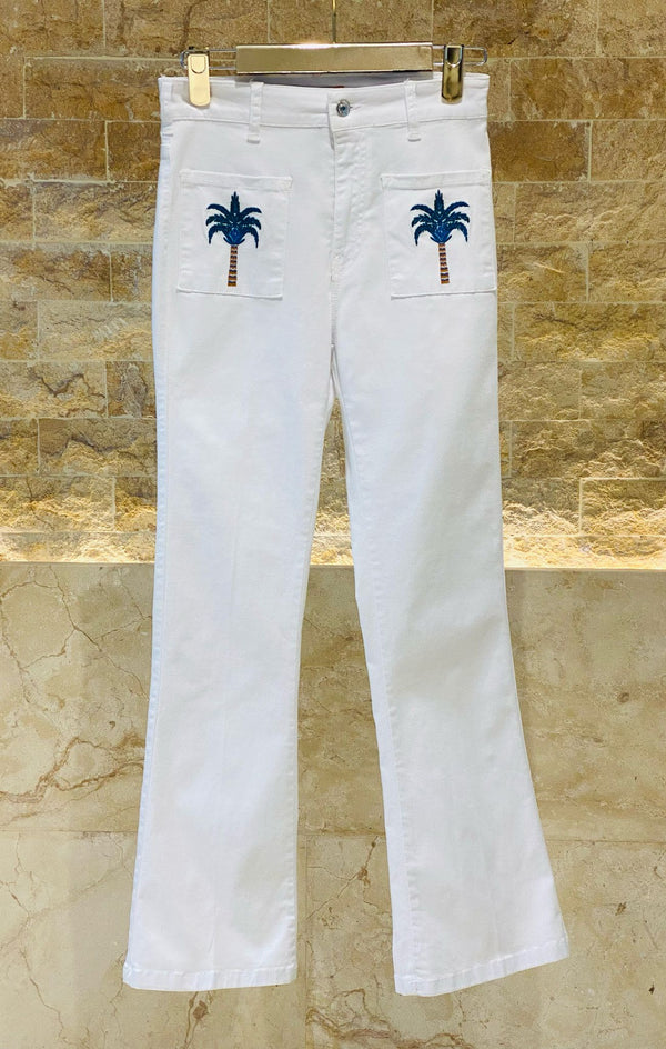 Flared Denim Pants - 32109