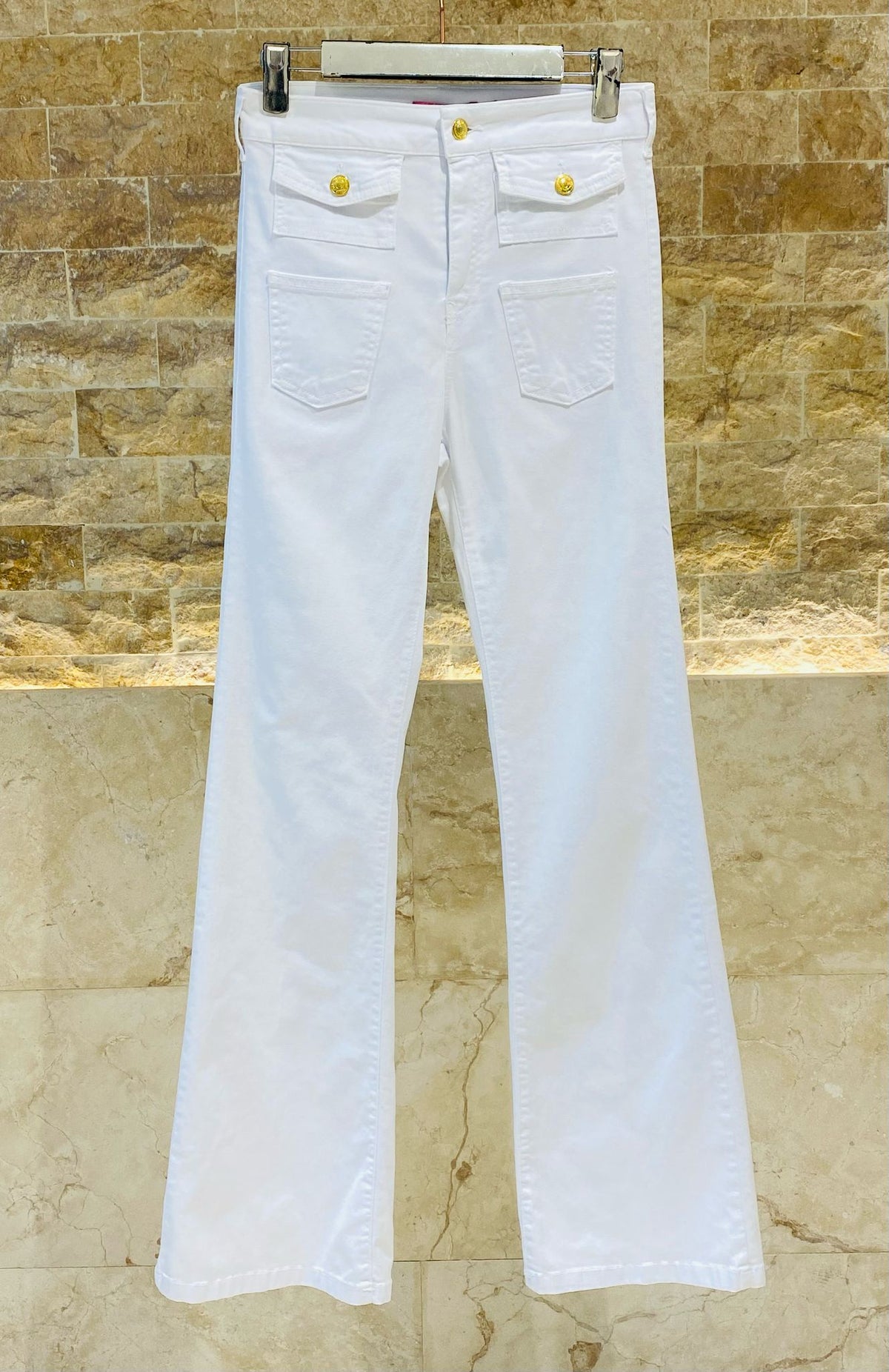 Slightly Flared Denim Pants - 32113 - Brown Loft