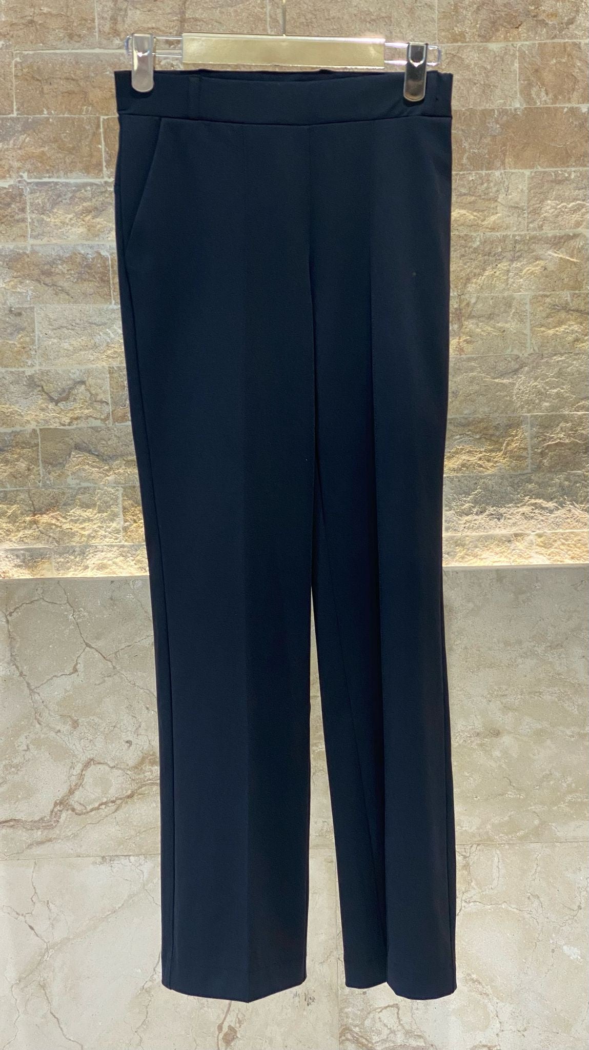 Elastic Waistband Stretch Knit Pants - 32187 - Brown Loft