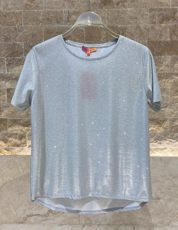 Round Neck Metallic Top - 32239