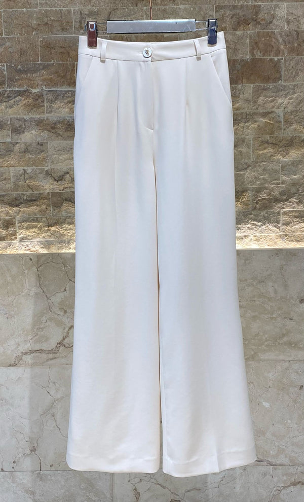 Flowing Straight Crepe Pants - 32410
