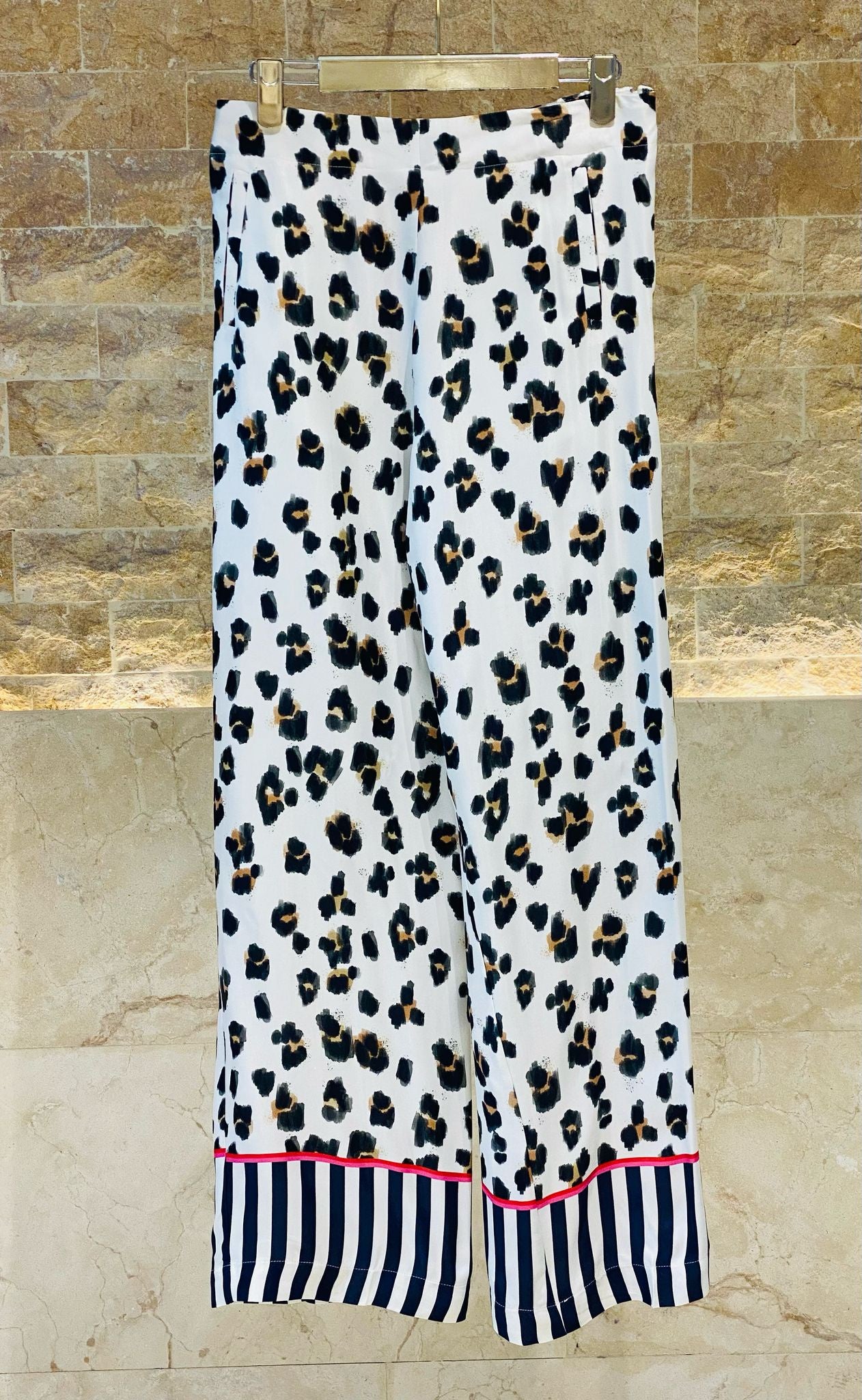 Leopard Print Satin Pants - 32472 - Brown Loft