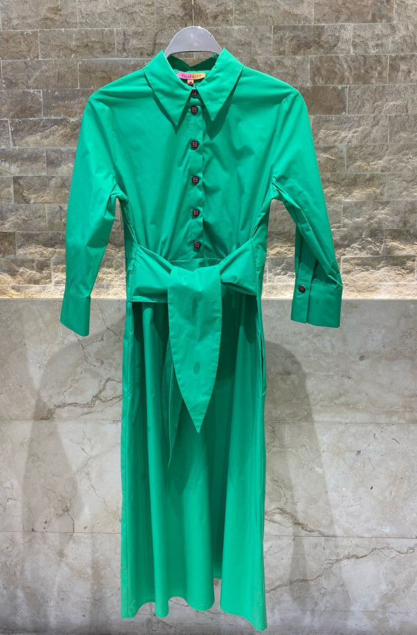 Midi Dress with Shirt Collar - 32508