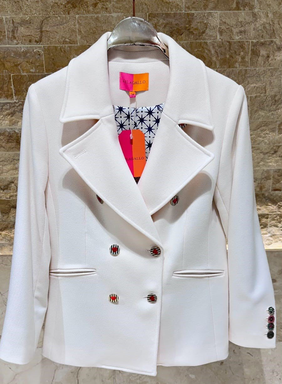32846 Classic Lapel Collared Double Breasted Sailor Jacket - Brown Loft