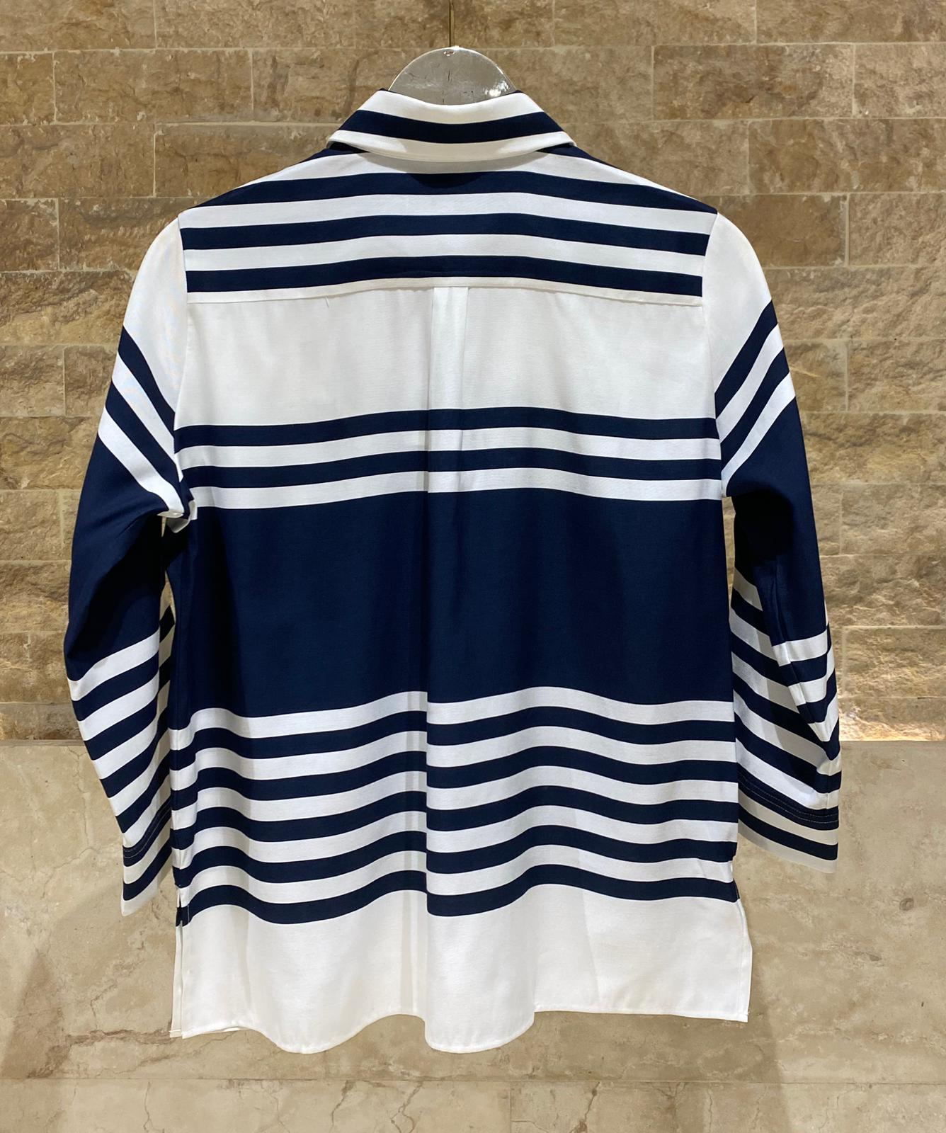 33395 Horizontal Striped Shirt - Brown Loft