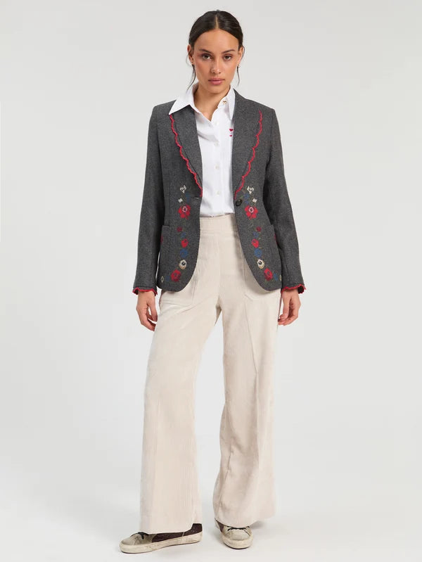 33741 Gray Tweed Hearts Jacket