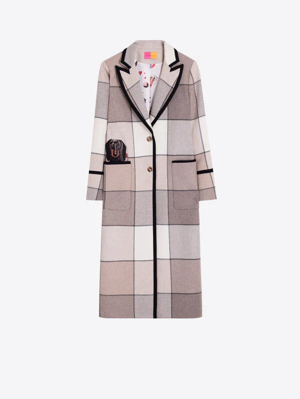 33751 Ecru Plaid Coat