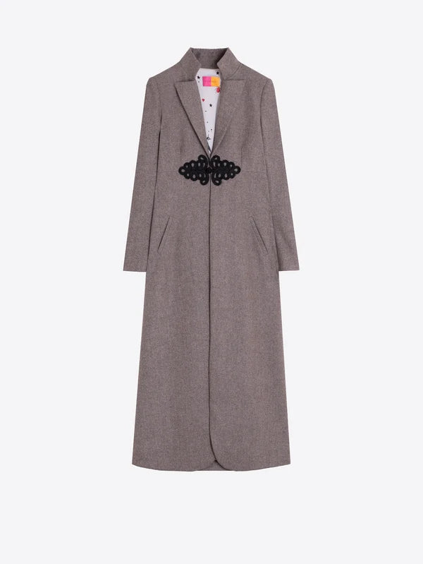 34084 Herringbone Wool Coat Brown Alamar